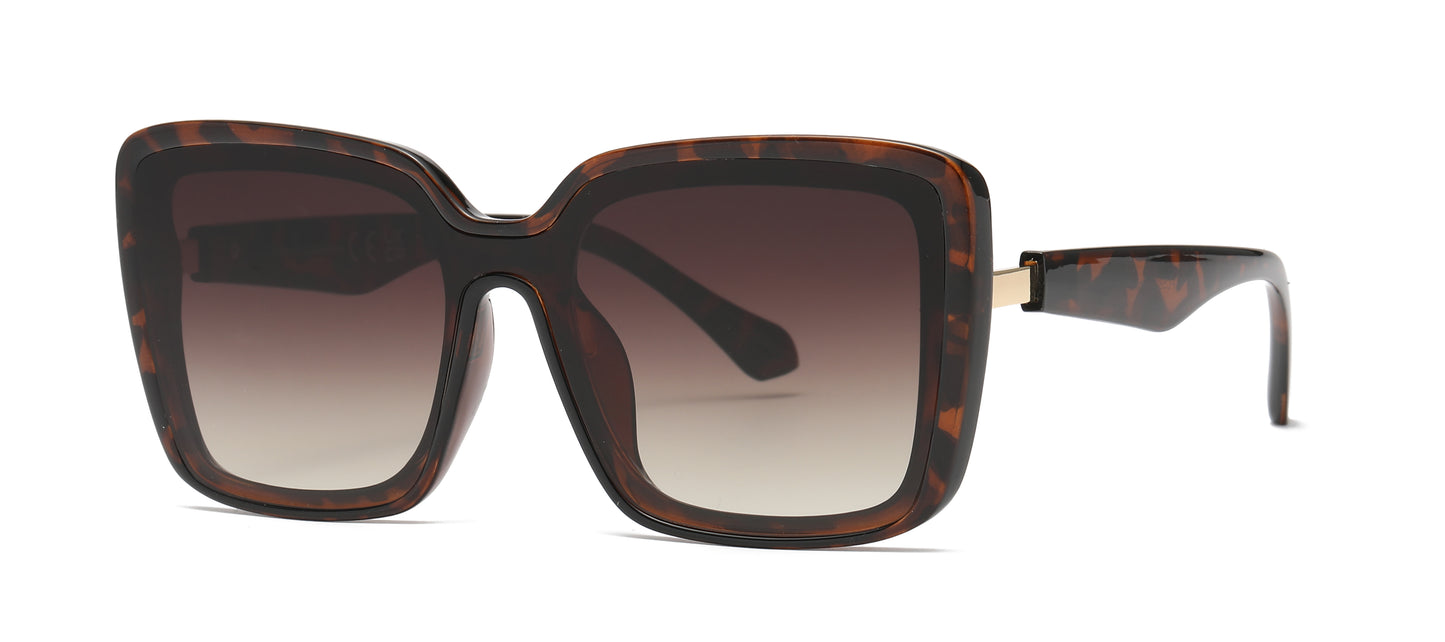 FC 5822 - One Piece Lens Square Butterfly Women Plastic Sunglasses