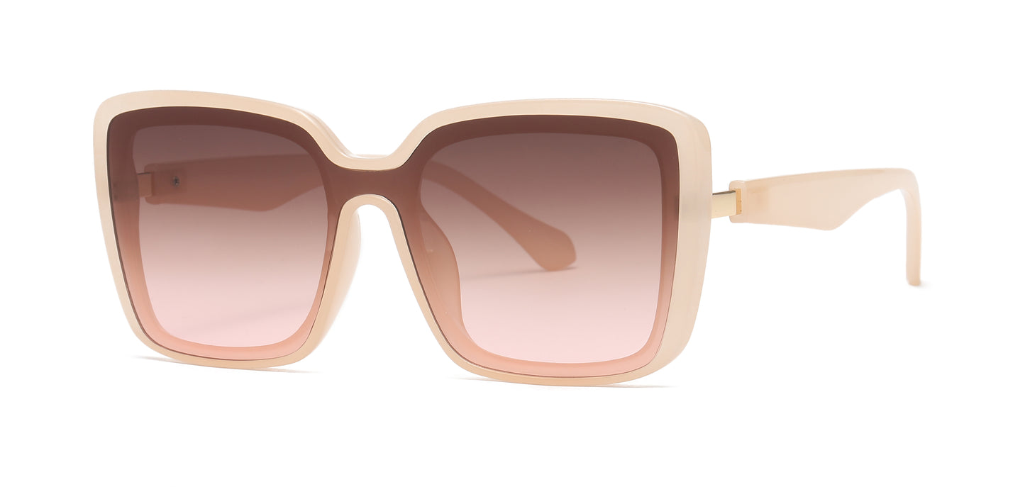 FC 5822 - One Piece Lens Square Butterfly Women Plastic Sunglasses