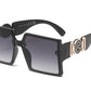 FC 5825 - Large Square with Metal Accent Temple Plastic Sunglasses