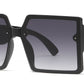 FC 5825 - Large Square with Metal Accent Temple Plastic Sunglasses