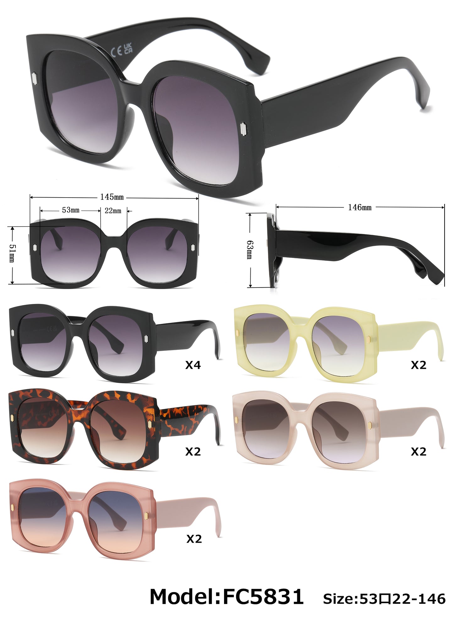 FC 5831 - Women Plastic Sunglasses