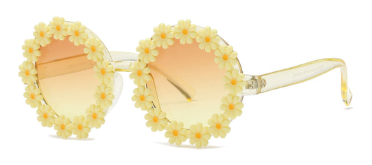 FC 5832 - Round Flowers Plastic Sunglasses
