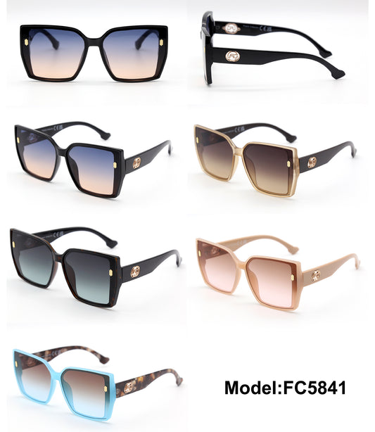 FC 5841 - Classic Butterfly Square Plastic Sunglasses