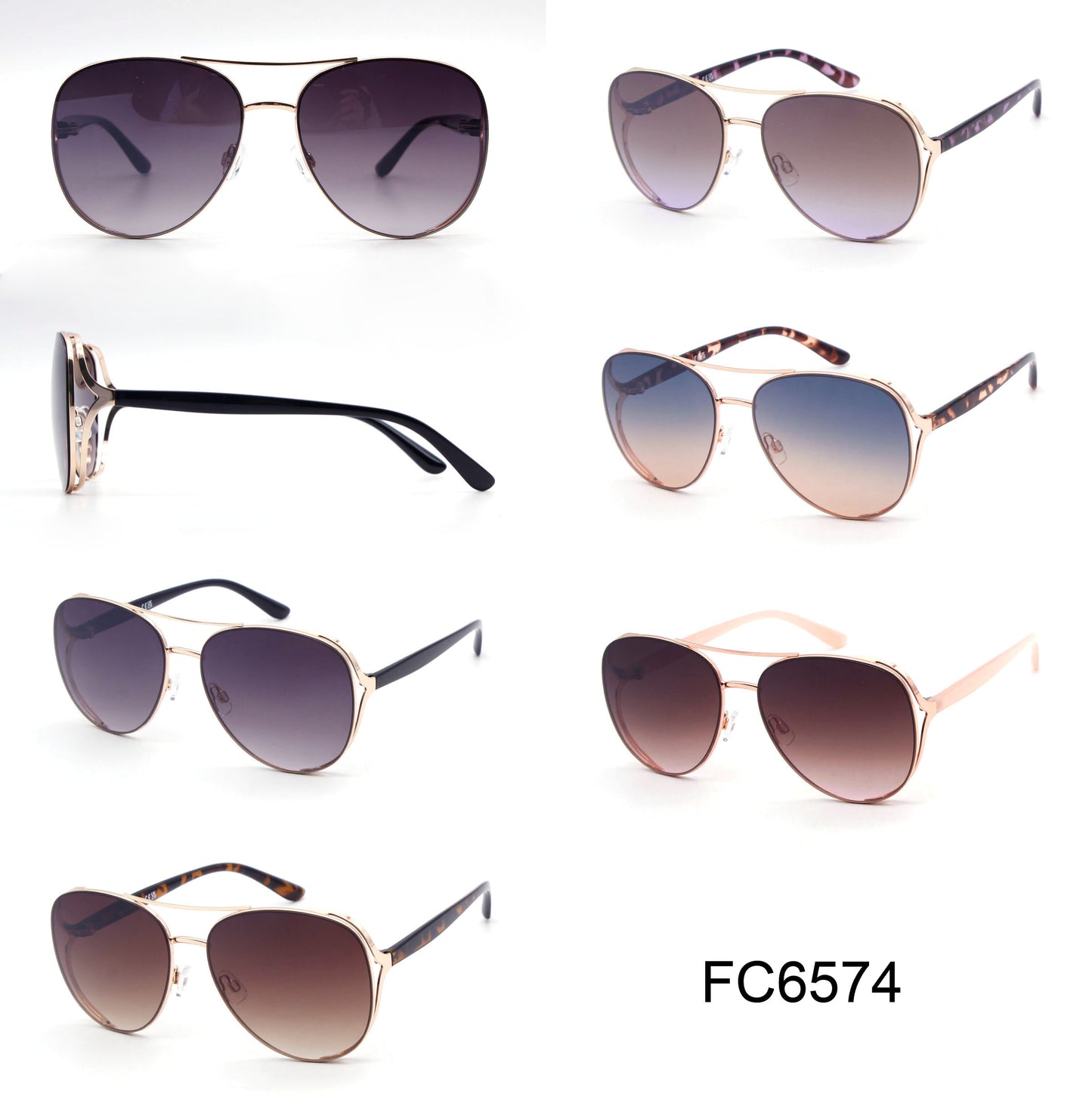 FC 6574 - Oval Women Metal Sunglasses