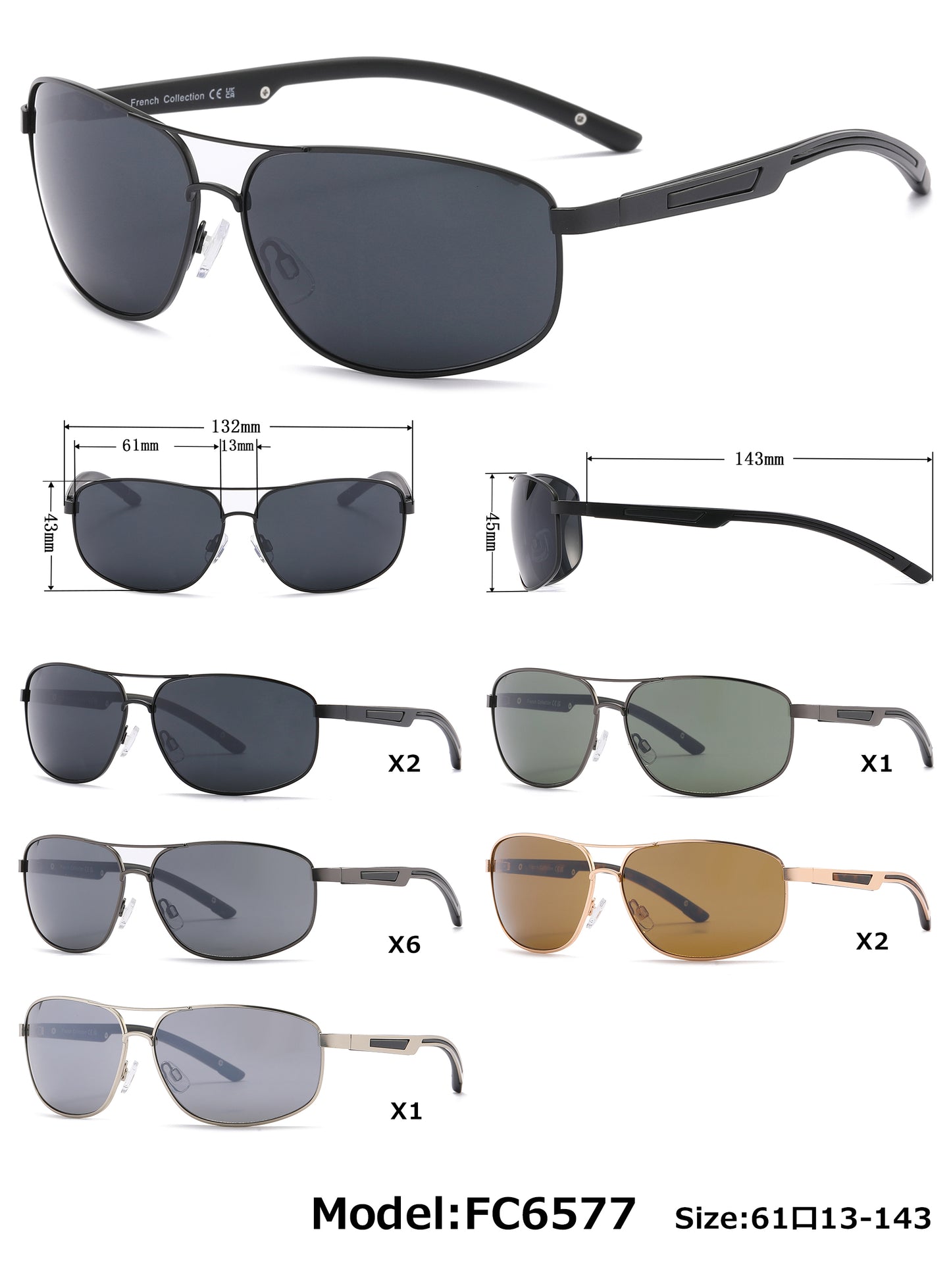 FC 6577 - Men Metal Sunglasses