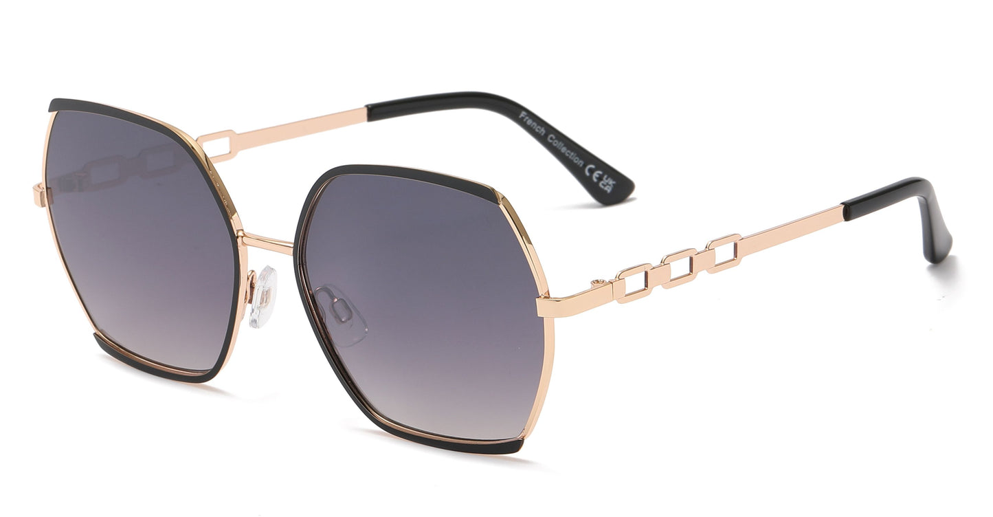 FC 6583 - Fashion Metal Hexagonal Shaped Sunglasses