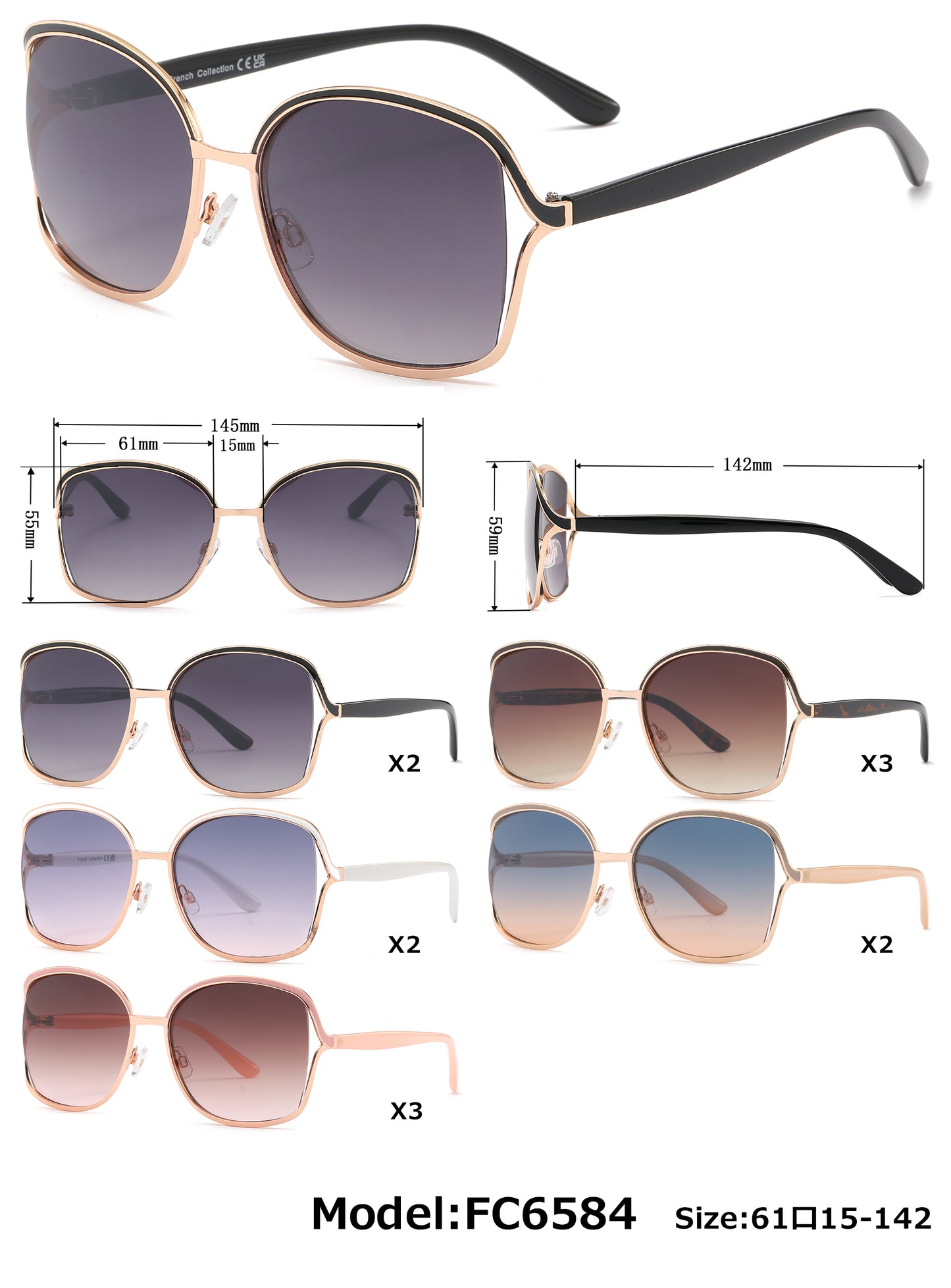 FC 6584 - Fashion Metal Sunglasses