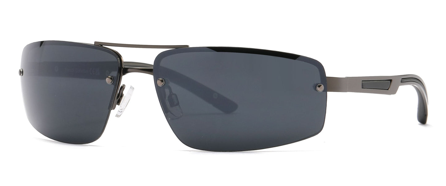 FC 6588 - Men Half Rim Rectangular Sport Metal Sunglasses