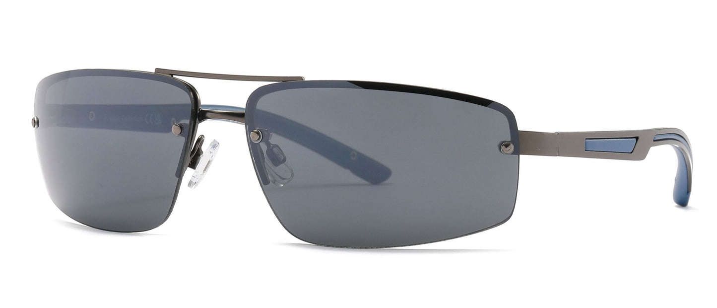 FC 6588 - Men Half Rim Rectangular Sport Metal Sunglasses