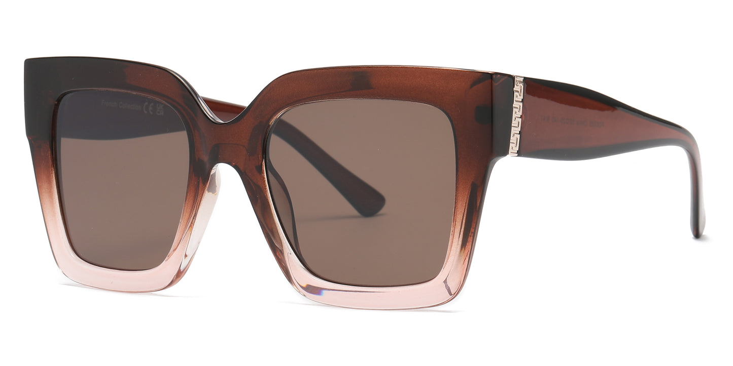 FC 6589 - Fashion Square Sunglasses with Flat Lens