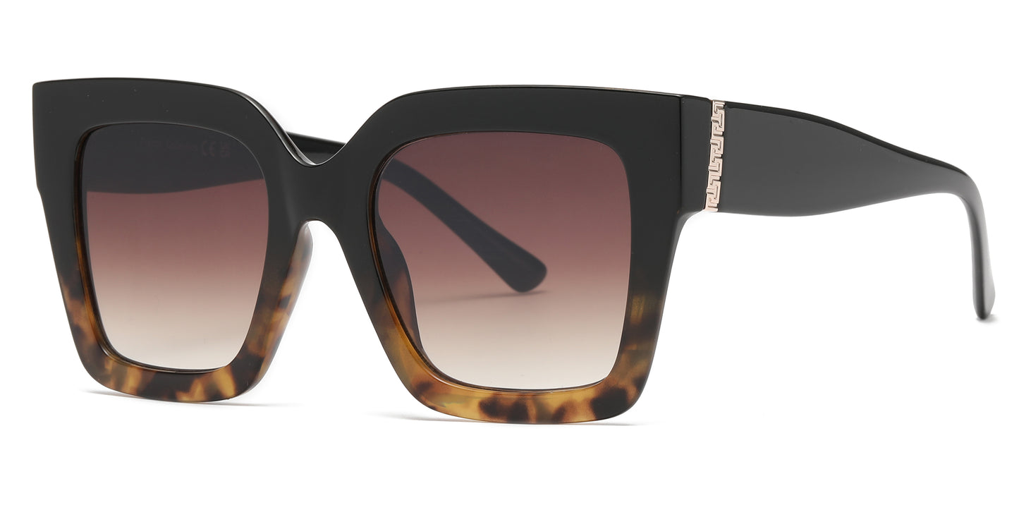 FC 6589 - Fashion Square Sunglasses with Flat Lens