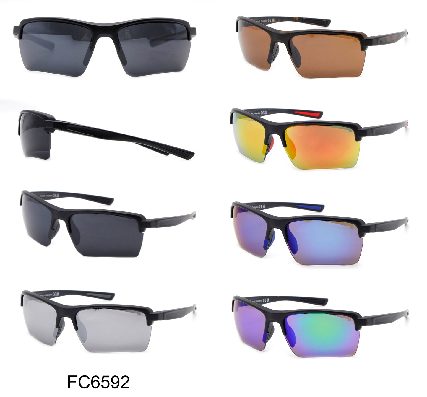 FC 6592 - Semi Rimless Sport Men Plastic Sunglasses