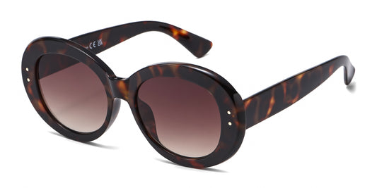 FC 6607 - Large Round Women Fashion Plastic Sunglasses