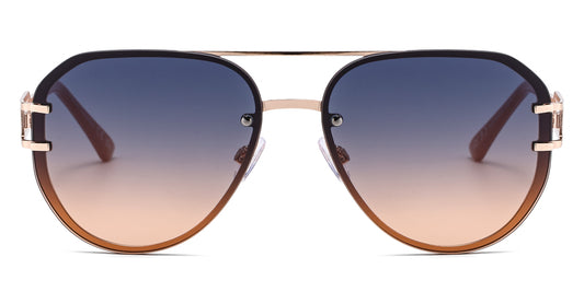 FC 6616 - Large Rimless Metal Aviator Sunglasses