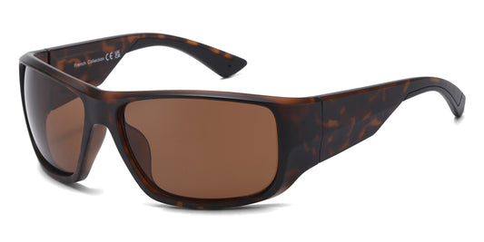 FC 6622 - Men Rectangular Sport Plastic Sunglasses