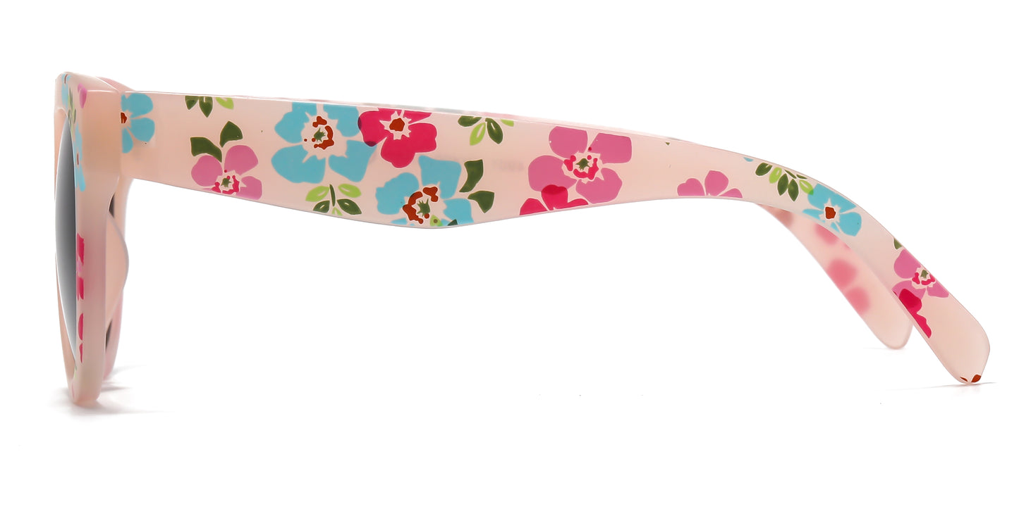 4901 - Kids Fashion Plastic Flower Print Sunglasses