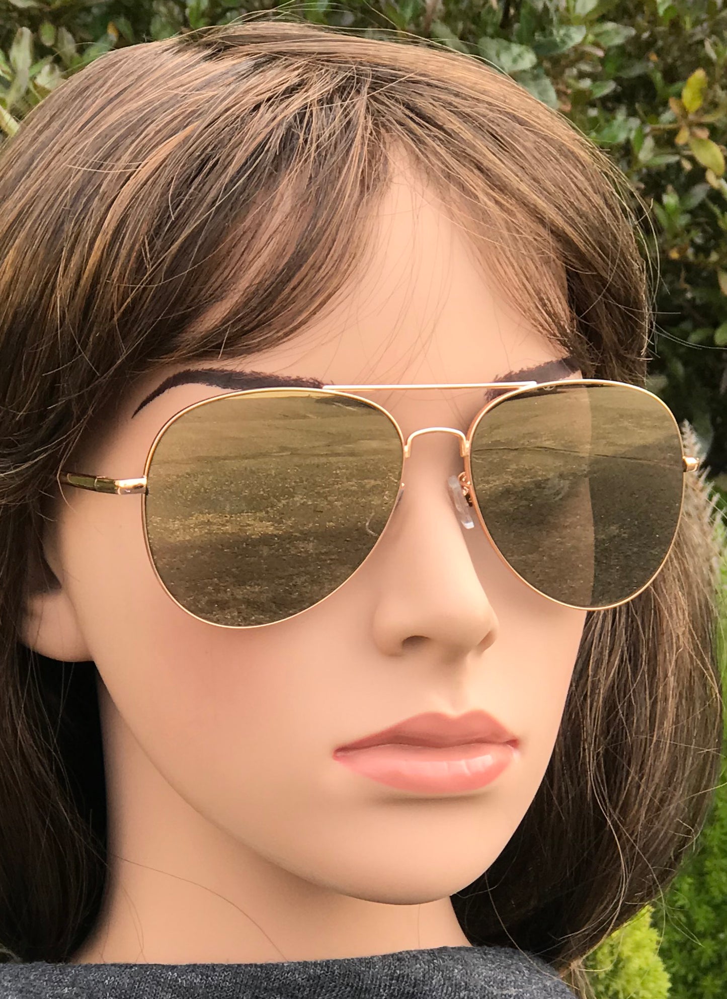 FC 6516 RVC - Oval Shaped Thin Stainless Frame Sunglasses with Colors Mirror Lens