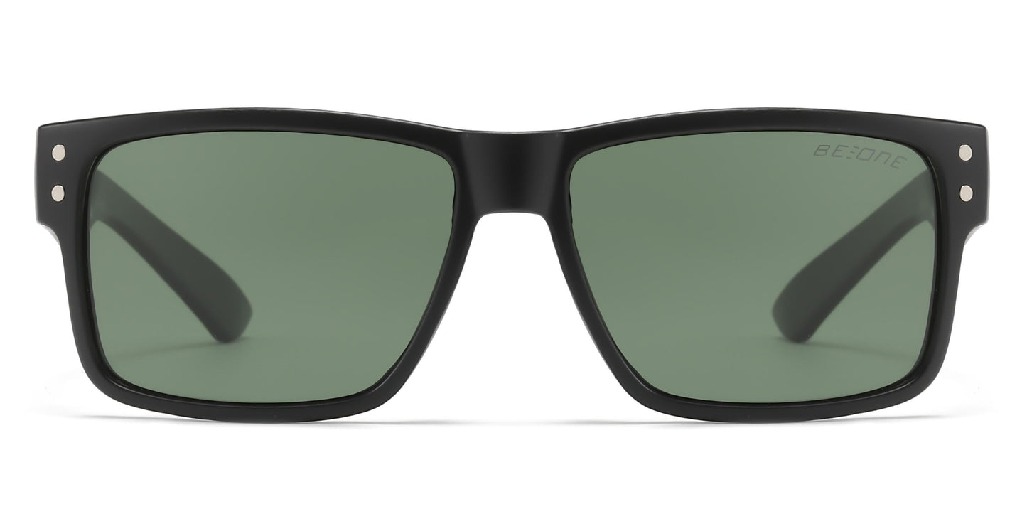 PL 3003 - Junior Rectangular Horn Rimmed Polarized Sunglasses with Studs