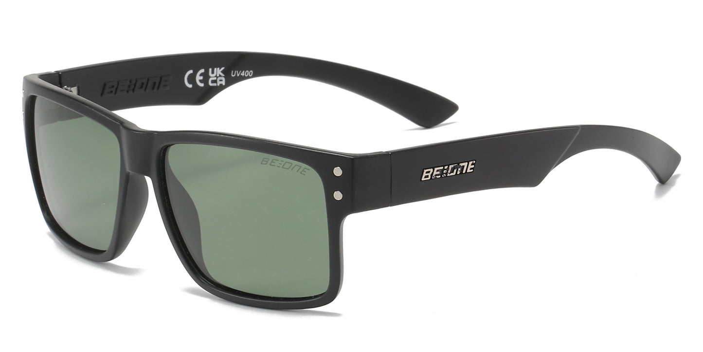 PL 3003 - Junior Rectangular Horn Rimmed Polarized Sunglasses with Studs