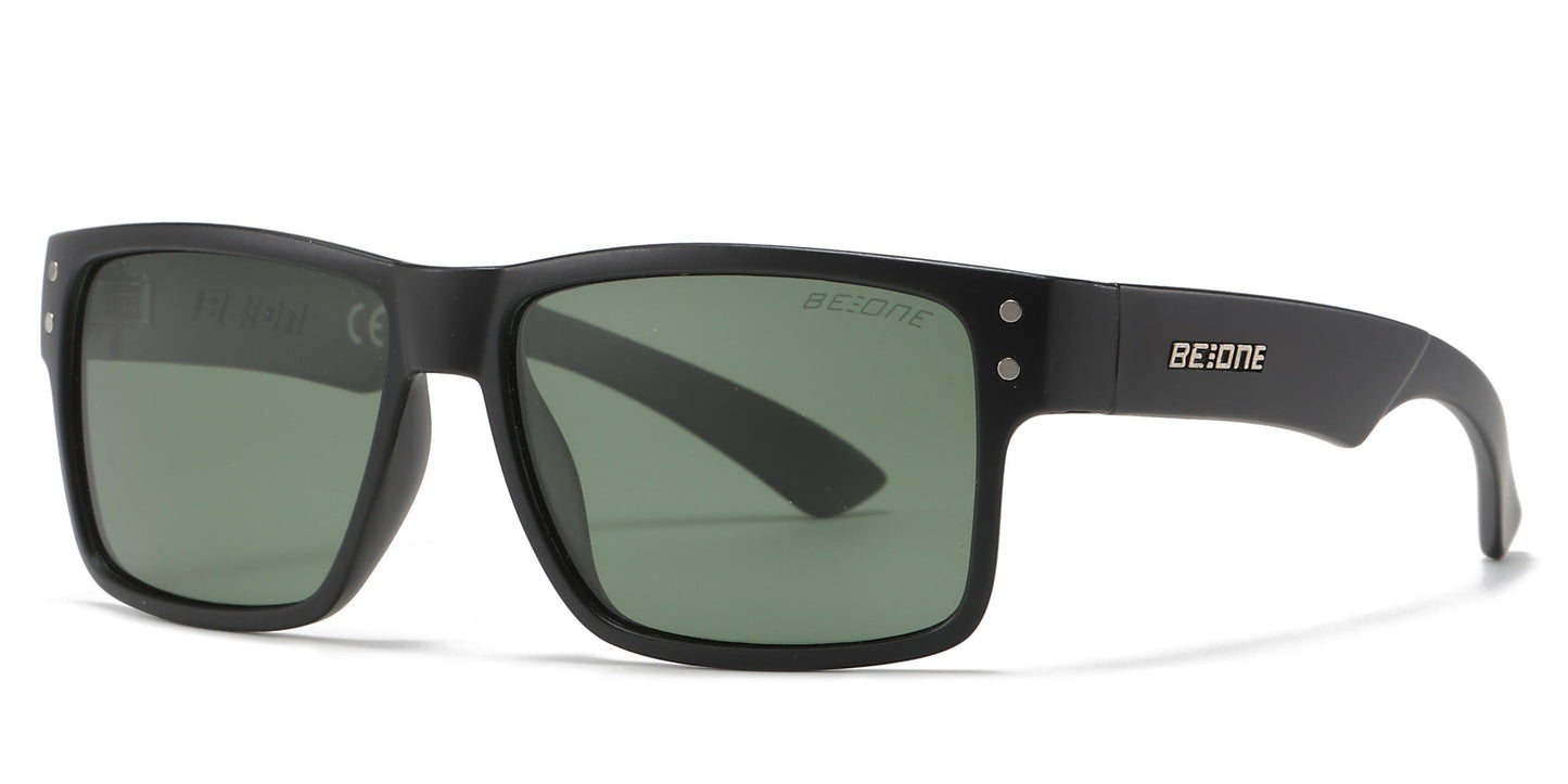 PL 3003 - Junior Rectangular Horn Rimmed Polarized Sunglasses with Studs
