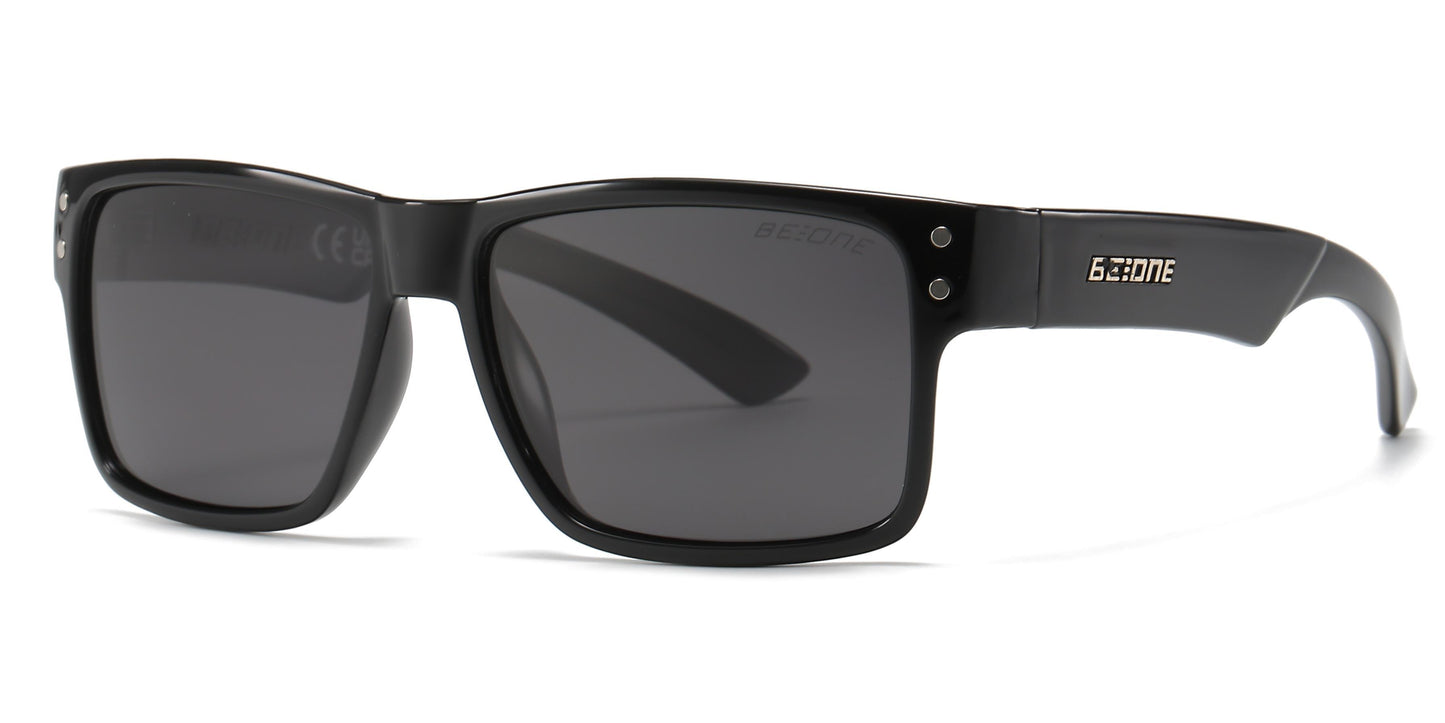 PL 3003 - Junior Rectangular Horn Rimmed Polarized Sunglasses with Studs