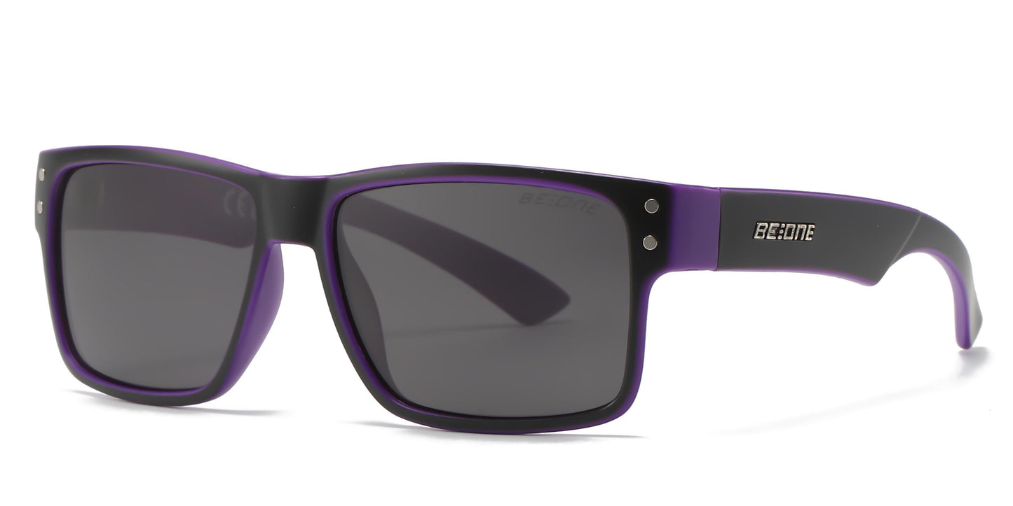 PL 3003 - Junior Rectangular Horn Rimmed Polarized Sunglasses with Studs