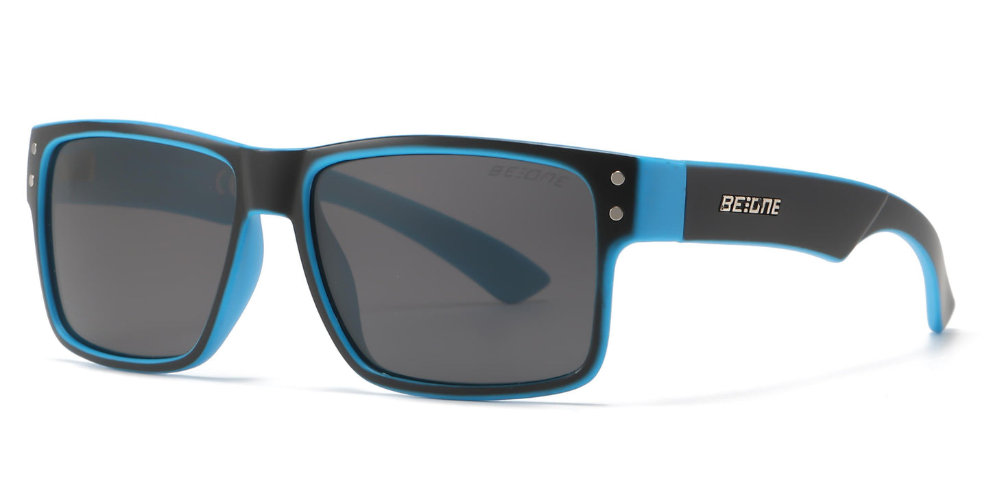 PL 3003 - Junior Rectangular Horn Rimmed Polarized Sunglasses with Studs