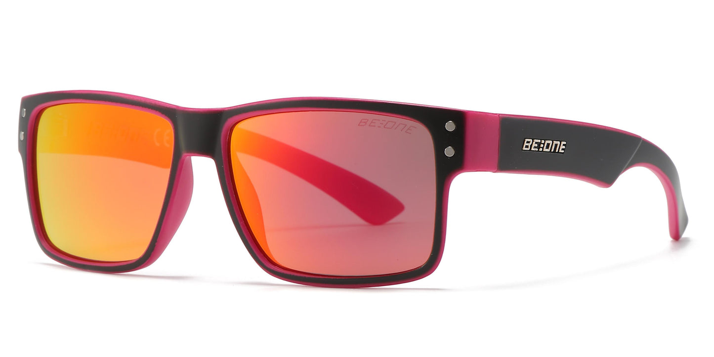 PL 3003 - Junior Rectangular Horn Rimmed Polarized Sunglasses with Studs