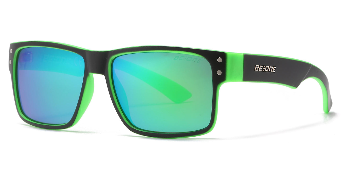PL 3003 - Junior Rectangular Horn Rimmed Polarized Sunglasses with Studs