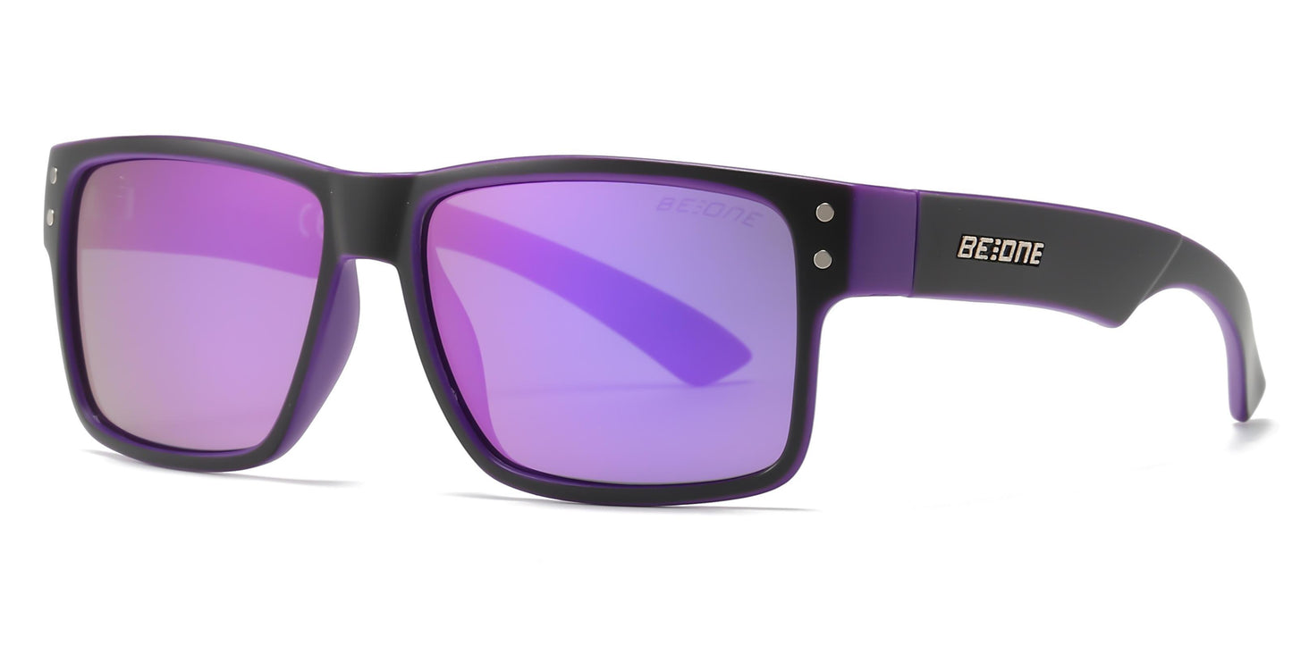 PL 3003 - Junior Rectangular Horn Rimmed Polarized Sunglasses with Studs