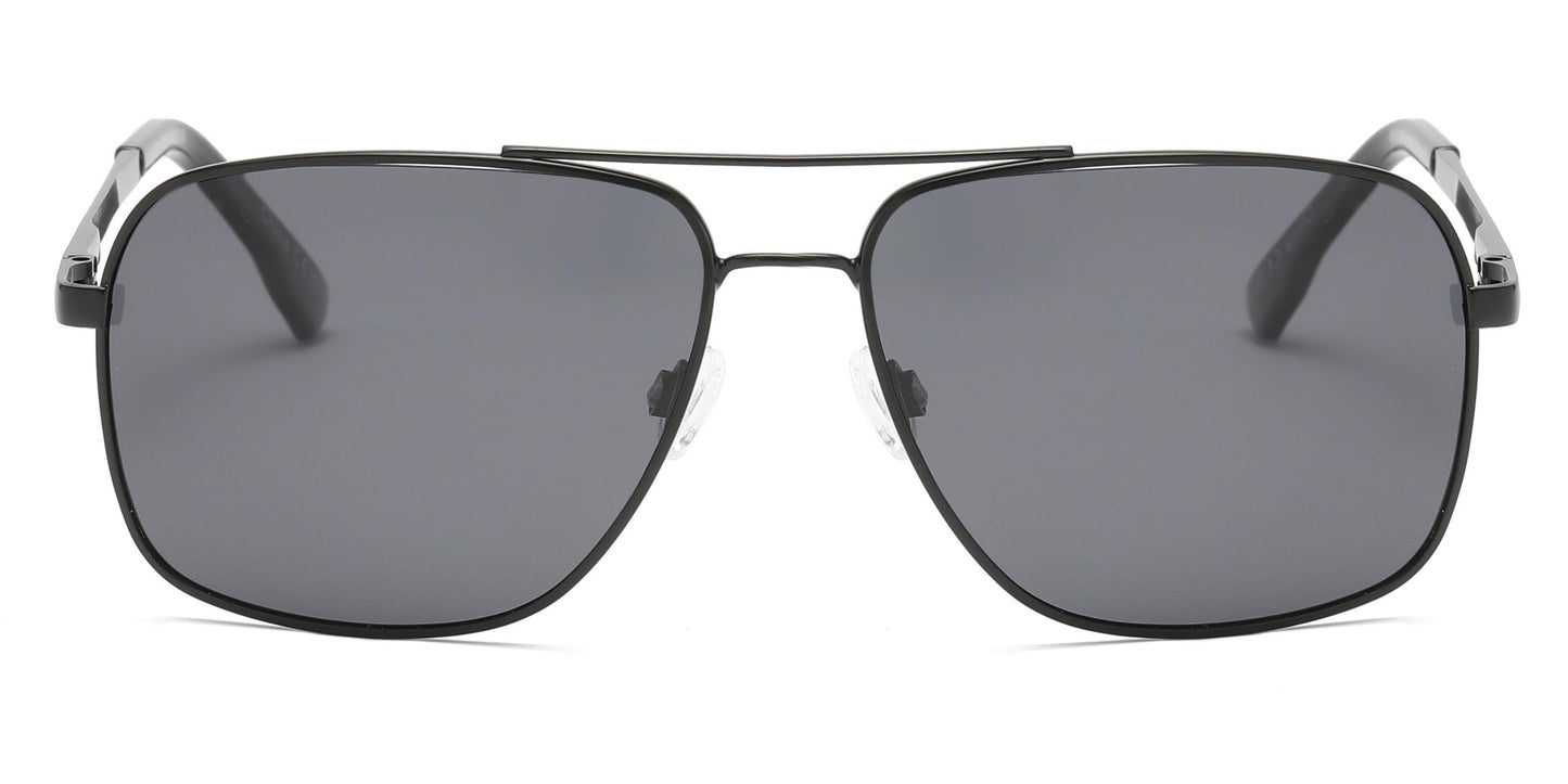 PL 3977 - Polarized Square Aviator Metal Sunglasses