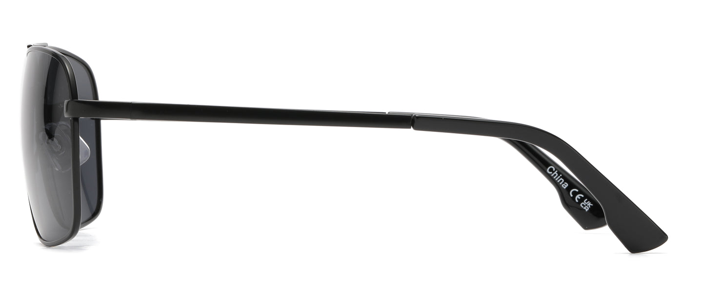PL 3977 - Polarized Square Aviator Metal Sunglasses