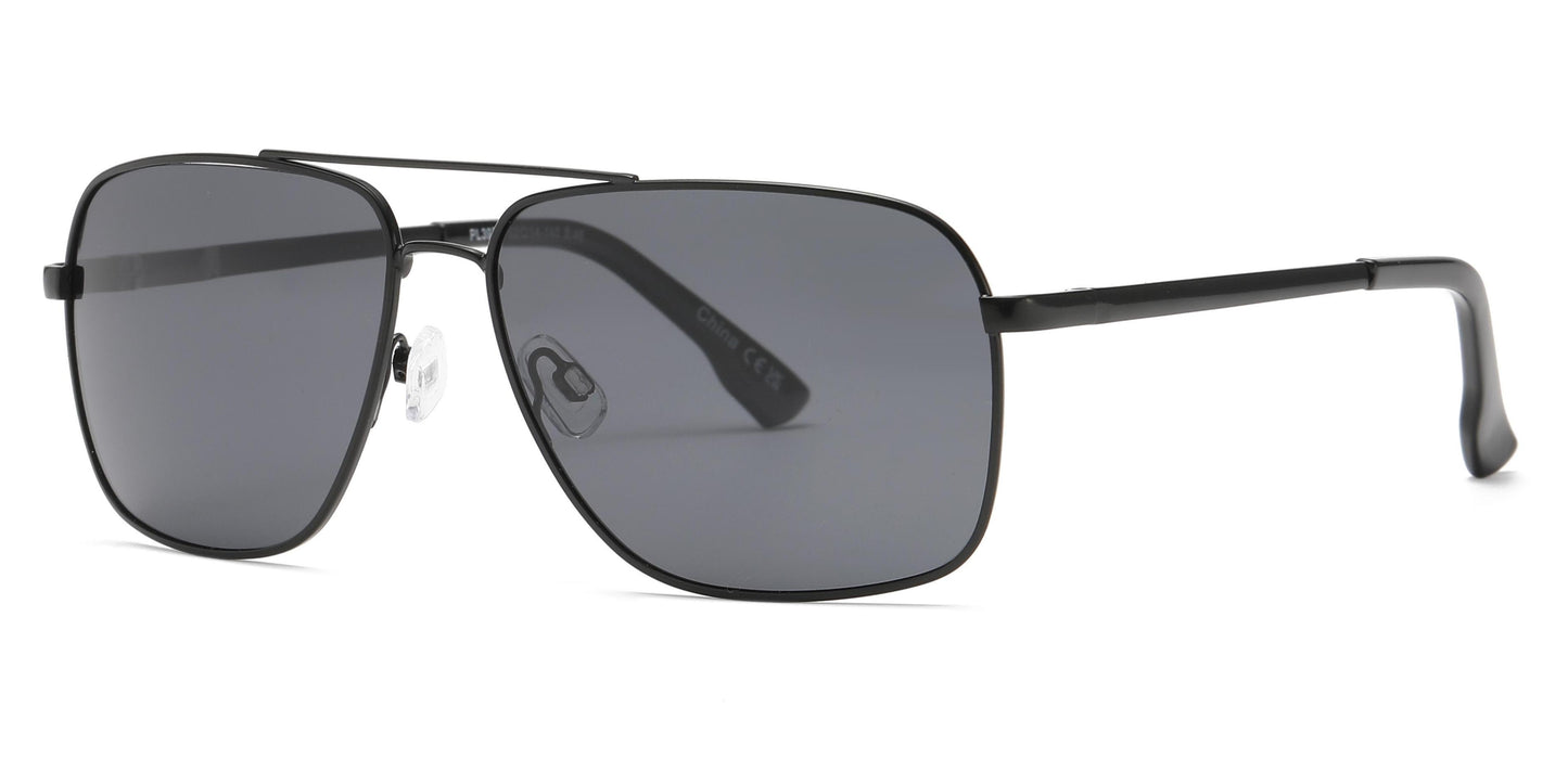 PL 3977 - Polarized Square Aviator Metal Sunglasses