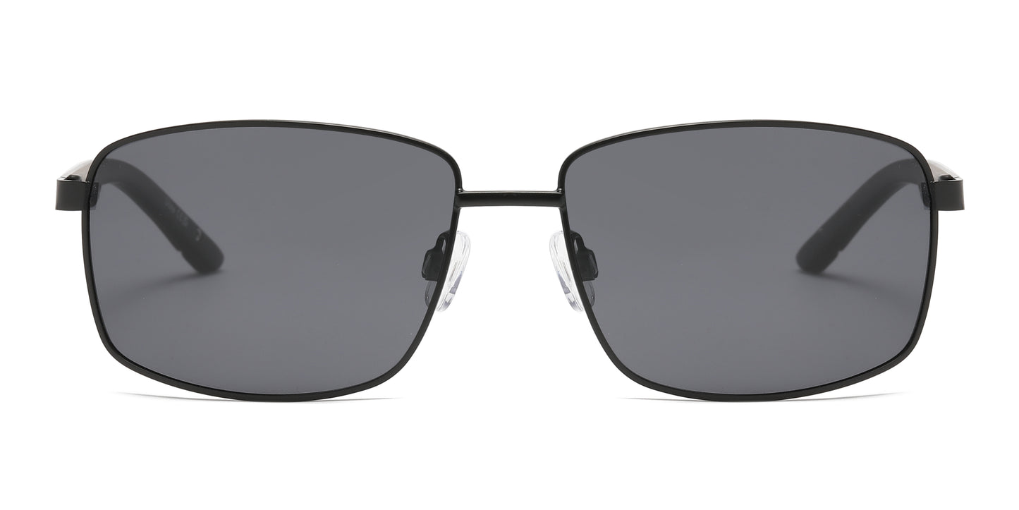 PL 3979 - Polarized Men Rectangular Metal Sunglasses