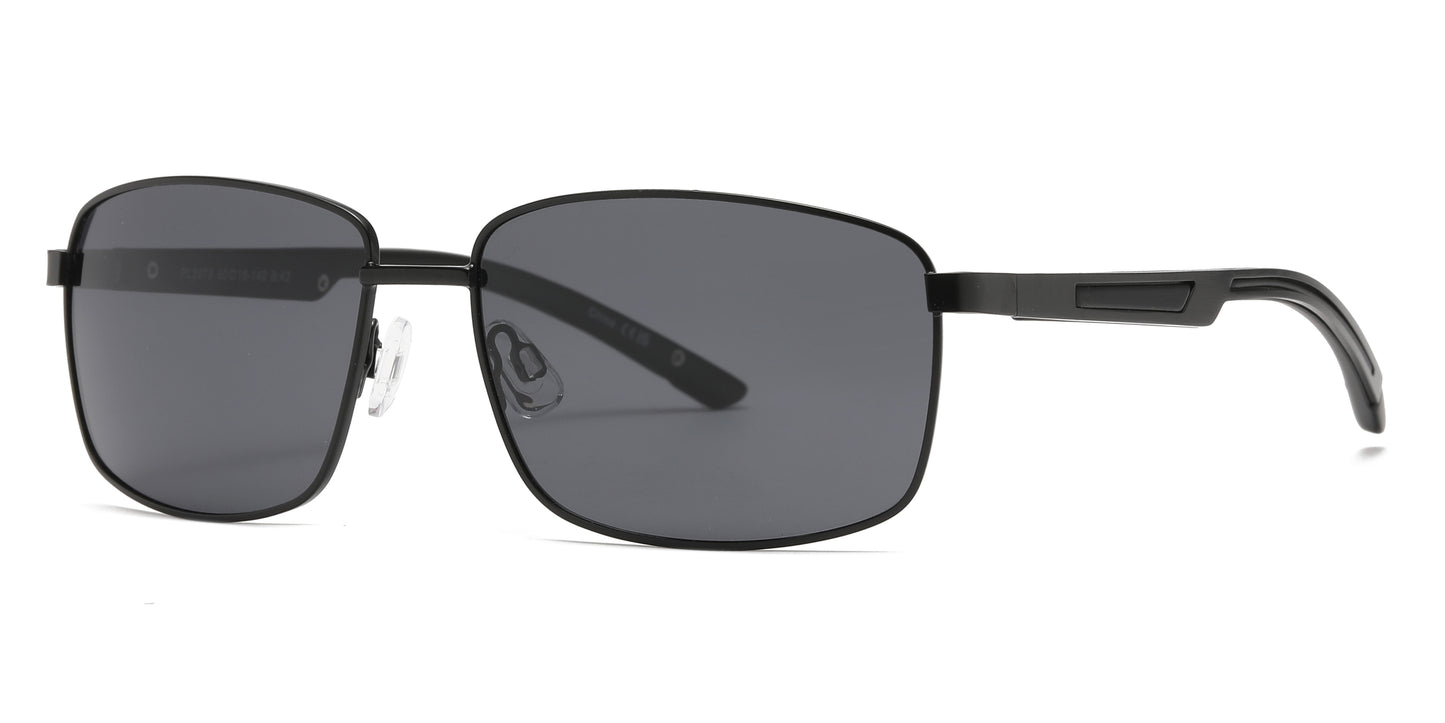 PL 3979 - Polarized Men Rectangular Metal Sunglasses