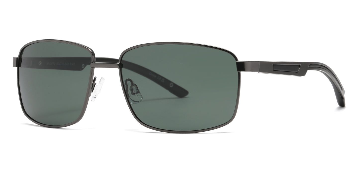 PL 3979 - Polarized Men Rectangular Metal Sunglasses