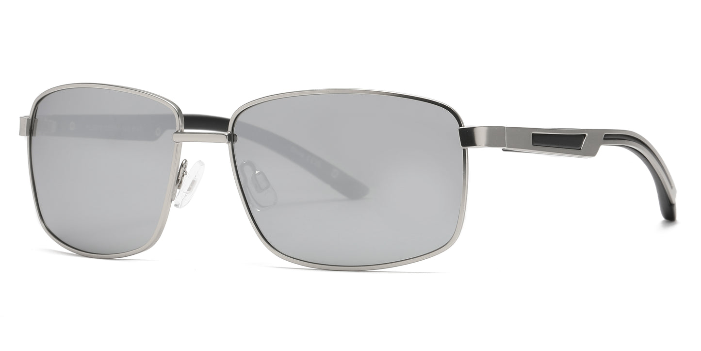PL 3979 - Polarized Men Rectangular Metal Sunglasses