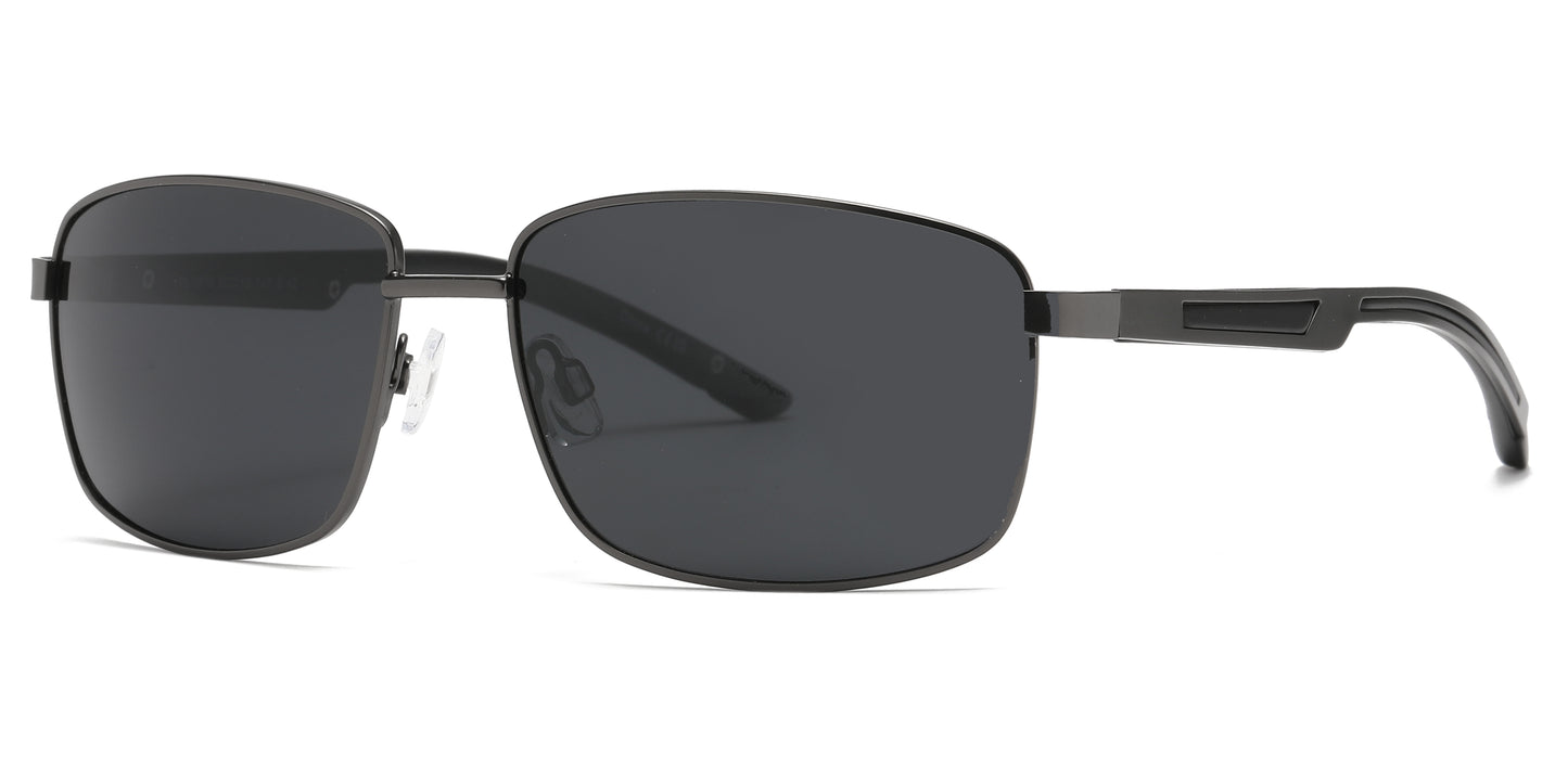 PL 3979 - Polarized Men Rectangular Metal Sunglasses