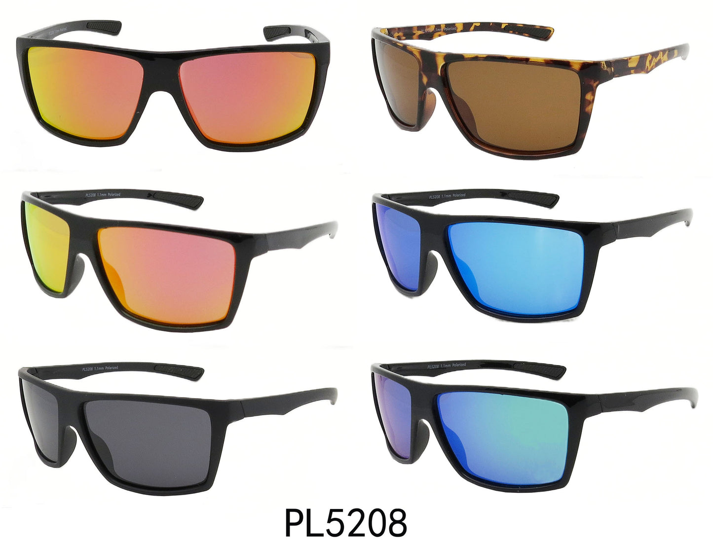 PL 5208 - Polarized Plastic Flat Top Sunglasses