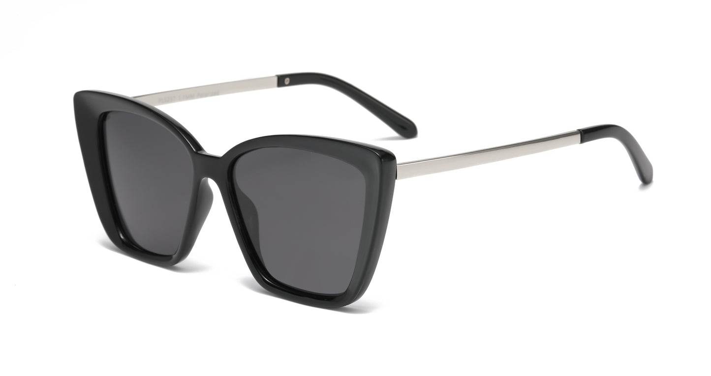 PL 5237 - Polarized Plastic Square Cat Eye Sunglasses