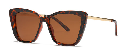 PL 5237 - Polarized Large Plastic Square Cat Eye Sunglasses