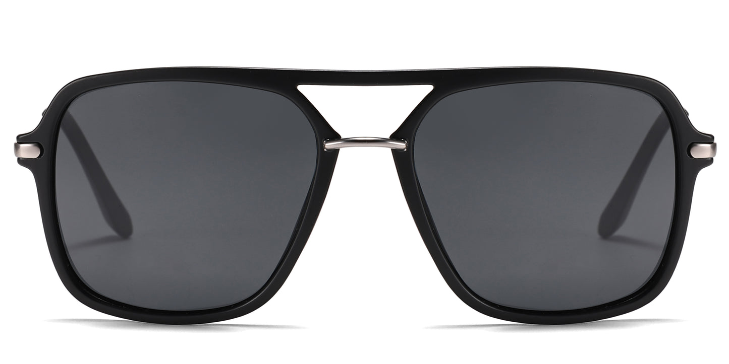 PL 5262 - Polarized Square Aviator Plastic Sunglasses