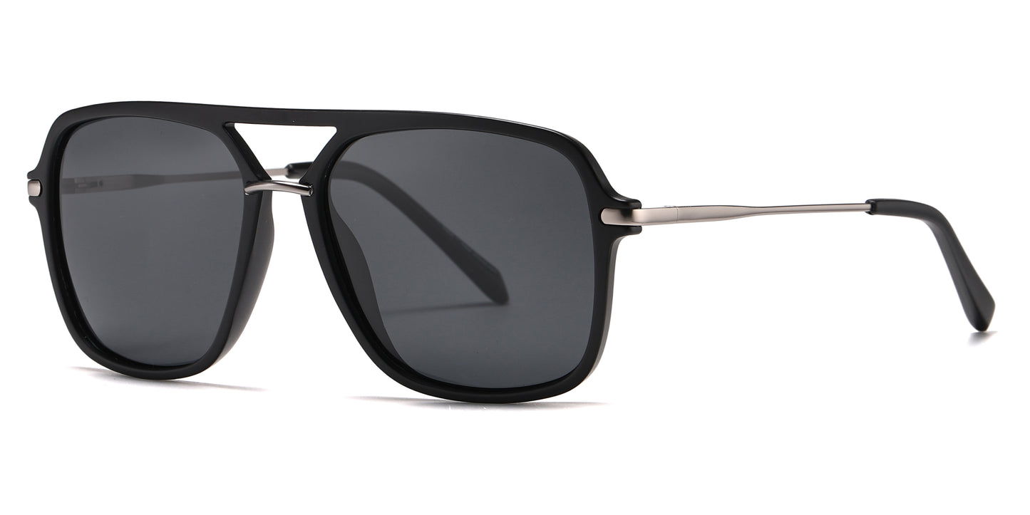 PL 5262 - Polarized Square Aviator Plastic Sunglasses