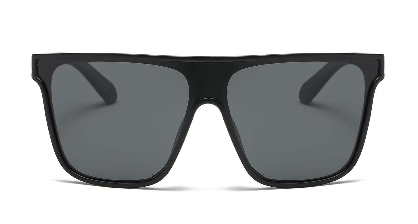 PL 5316 - Polarized One Piece Lens Flat Top Plastic Sunglasses