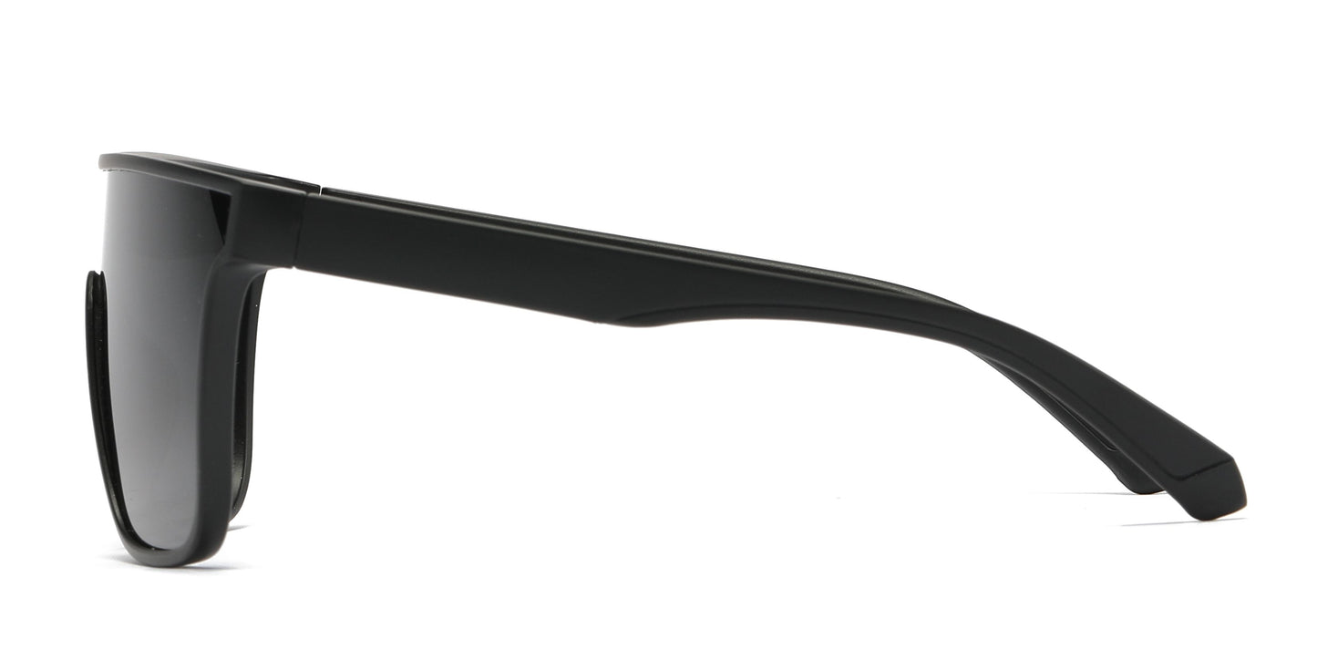 PL 5316 - Polarized One Piece Lens Flat Top Plastic Sunglasses