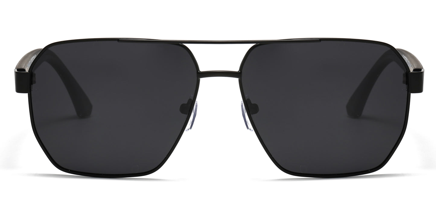 PL 5318 - Polarized Square Aviator Metal Sunglasses