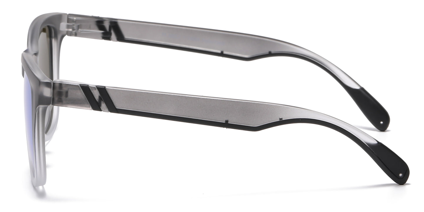 PL 6852 - Classic Polarized Sport with Color Mirror Lens Plastic Sunglasses
