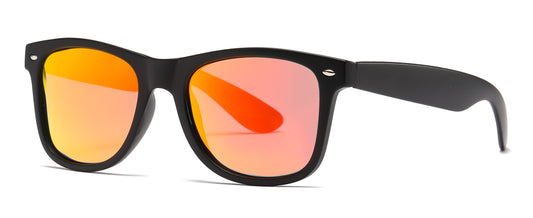 PL 7112 ST RVC - Spring Hinge Polarized Plastic Sunglasses with Color Mirror Lens