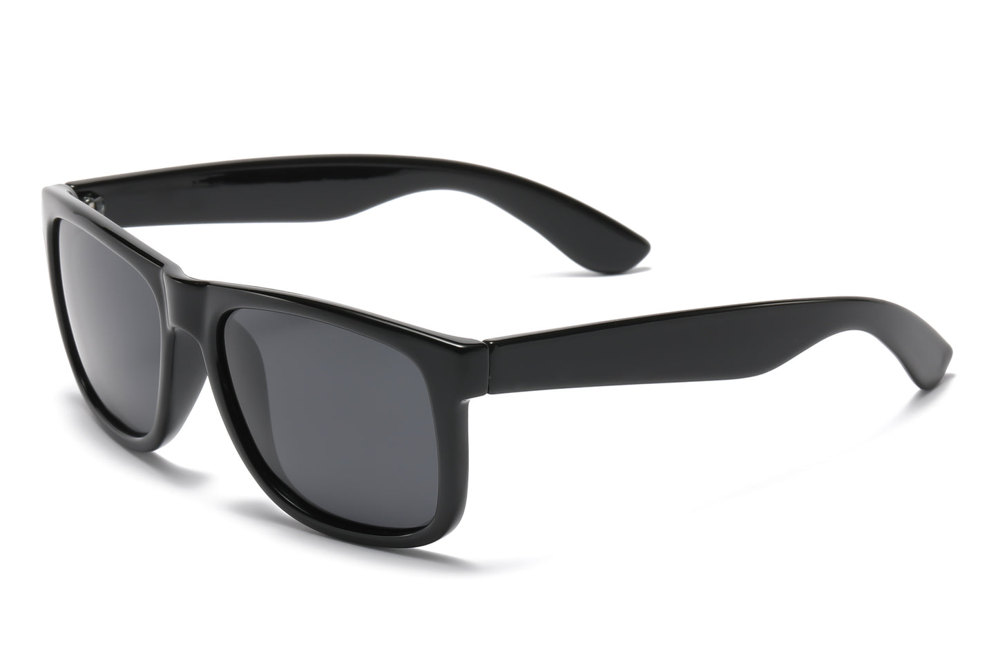PL 7619 Shinny Black - Classic Square Sport Plastic Polarized Sunglasses (12 Pcs of the same color)