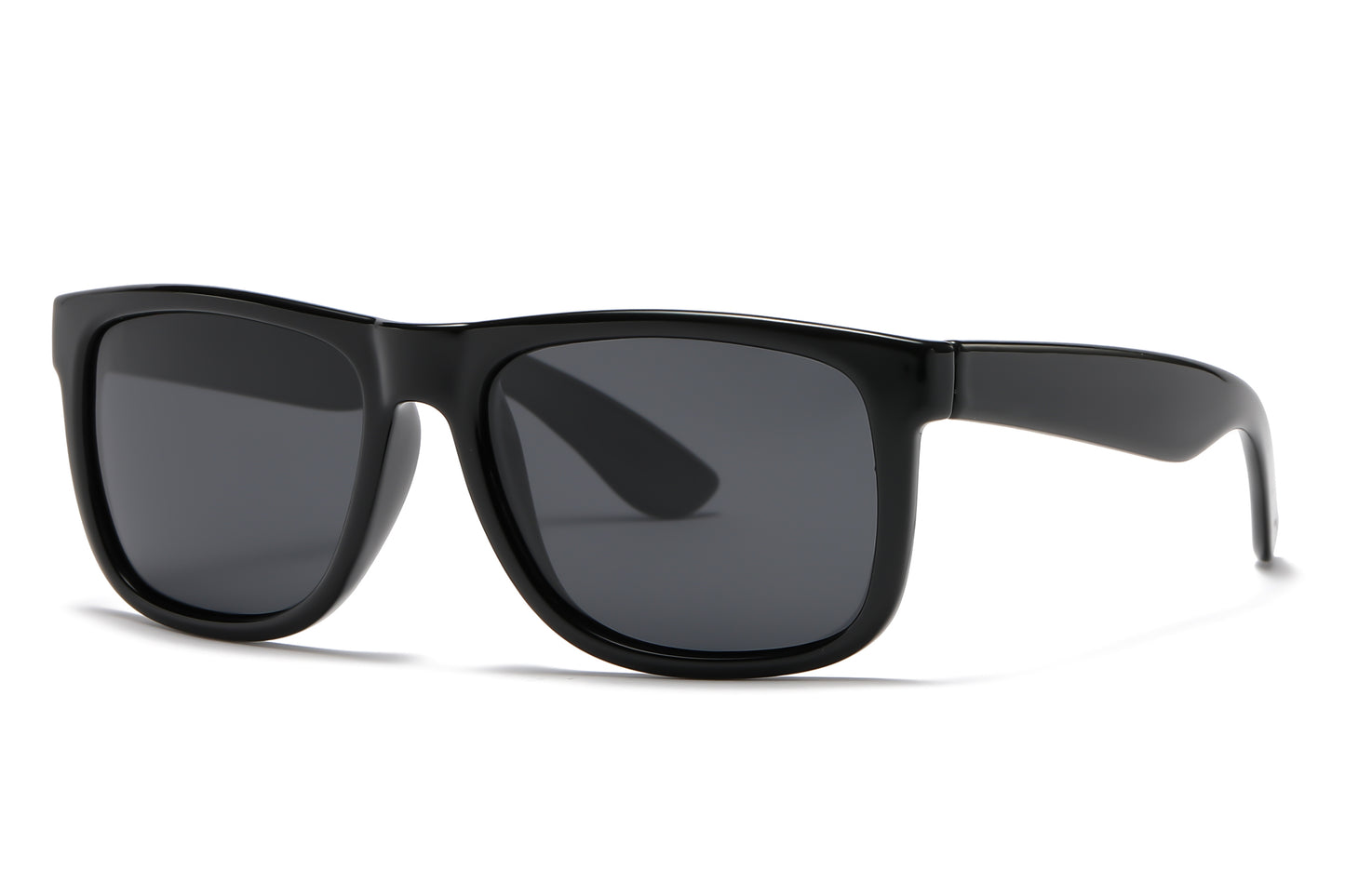 PL 7619 Shinny Black - Classic Square Sport Plastic Polarized Sunglasses (12 Pcs of the same color)
